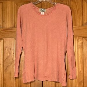 NWOT The Bon Ton Vintage 80s 90s Top Long Sleeve Orange Size Women's M Medium